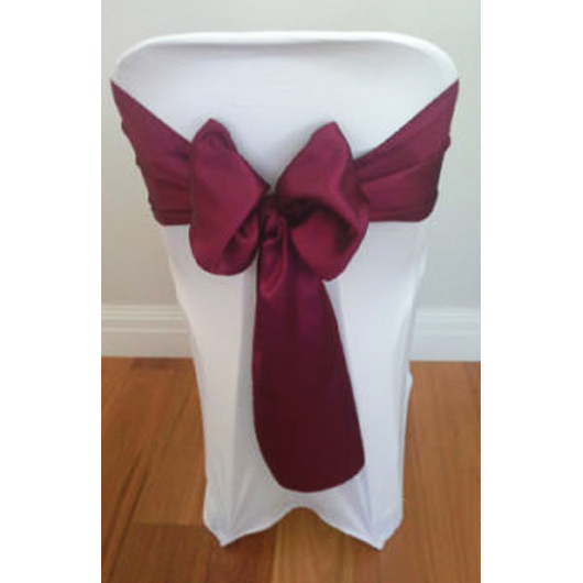 Burgundy Satin Chair Sash