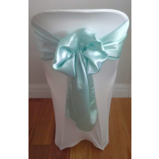 Tiffany Blue Satin Sash Dawn Again Wedding Chair Décor Hire